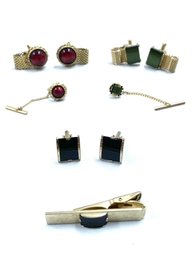 Trio Of Mens Cufflink & Tie Tack Sets