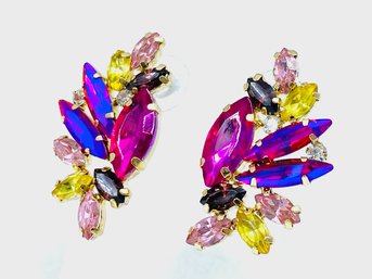 Fabulous Rhinestone Fan Earrings