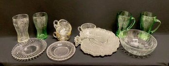 Assortment Of Misc. Vintage Glass Dishware & Coca Cola Glasses - Group C