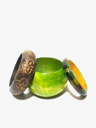 Trio Of Wooden Bangles