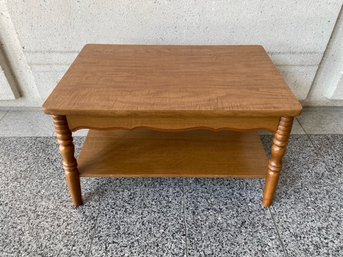 Vintage 2-tier Laminate And Maple Accent Table