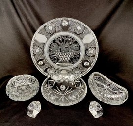 Grouping Of Fine Crystal Serving Pieces - 6 Pieces