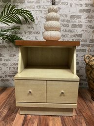 Vintage MCM White Furniture Single Drawer Nightstand