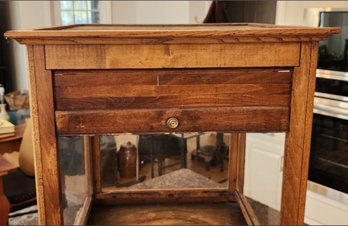 Antique Oak And Glass Tambour Door Bakery Shop Pie Display Cabinet By Schwanbeck Bros, C1890