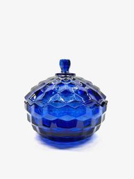 Vintage Whitehall Cobalt Blue Lidded Candy Dish