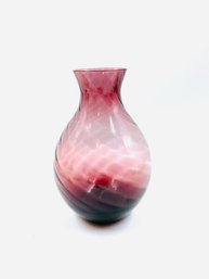 Hand-blown Amethyst Optic Swirl Vase