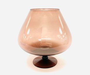 Vintage MCM Handblown Empoli Italy Style Blush Plum Snifter Style Vase