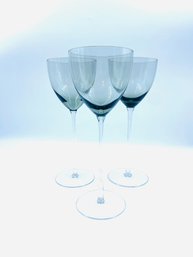 Beautiful Set Of 3 Reidel Smoked Crystal Tall Wine Glasses