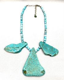 Designer Timea Menesz Handcrafted Magnetic Turquoise Necklace