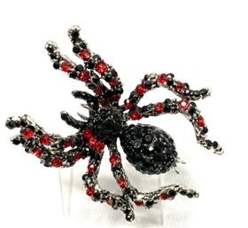 Huge Rhinestone Encrusted Tarantula Brooch