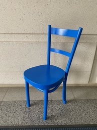 Bold Blue Painted Vintage Wooden Chair
