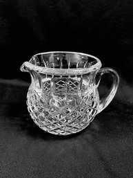 Beautiful Heavy Weighted Diamond Cut Pattern Crystal Glass Pitcher