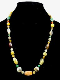 Beautiful Natural Stone & Quartz Bead Necklace