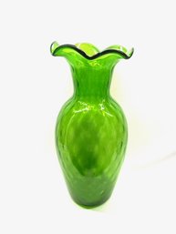 Tall Kelly Green Optic Bouquet Vase