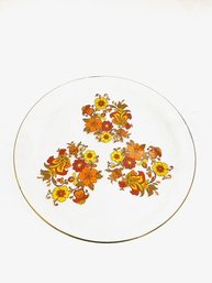 Vintage MCM Floral Art Glass Charger Plate