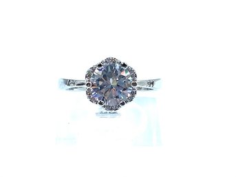 Sensational Sterling Silver (925) Diamondique Solitaire Ring - Size 5.5