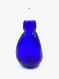 Hand-blown Cobalt Blue Perfume Bottle/ Apothecary W/ Clear Stopperwand