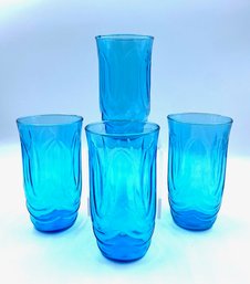 Set Of 4 Teal Tumblers By Anchor Hocking