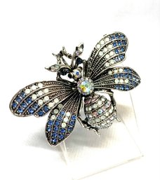 Rhinestone Encrusted Bumble Bee Brooch