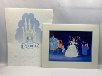 Walt Disney 1995 Cinderella W/ Fairy Godmother Commemorative Lithograph