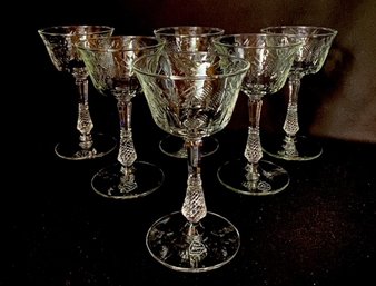 Vintage Rock Sharpe Crystal Tall Champagne/ Sherbert Glasses