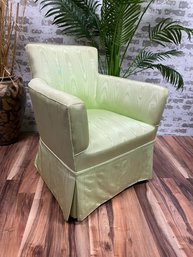 Fun & Funky Lime-lite Uniquely Upholstered Armchair W/ Skirted Bottom