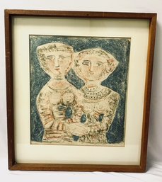 Signed, Dated, & Numbered Massimo Campigli - Le Amiche -  Les Aimes - Hand-signed Lithograph 1950