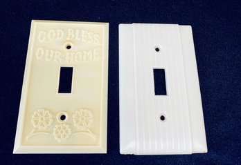 Two Vintage Light Switch Face Plates