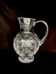 Stunning Pinwheel Cut Crystal Beverage Pitcher