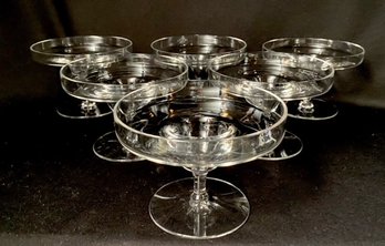 Set Of 6 Clear Pedestal Dessert Serving Compotes