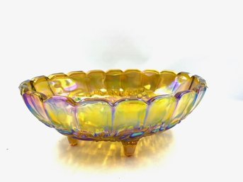 Vintage MCM Indiana Carnival Glass Harvest Fruit Bowl/ Centerpiece