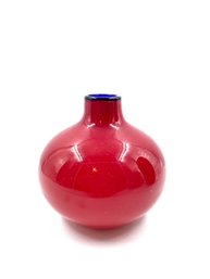 Handblown Modern Cased Glass Bulb Vase