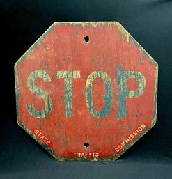 Antique Wooden Stop Sign