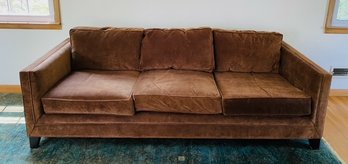 Mitchell Gold Bob Williams Chocolate Velour Sofa