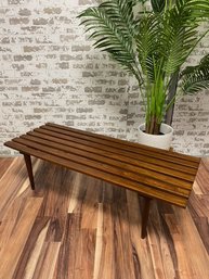 Vintage MCM Walnut Slat Bench/coffee Table - Yugoslavia