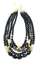 New Old Stock Chicos Brand Amelia Black Jet Multistrand