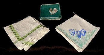 3 Sets Of Vintage Cloth Napkins