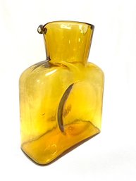 Amber Glass Dual Spout Water Pitcher Attributed To Blenko