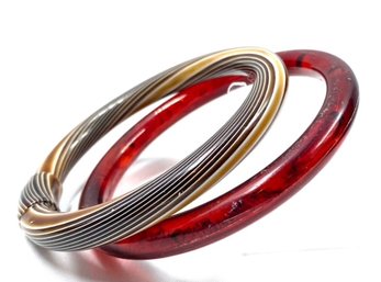 Funky Vintage Amber Caramel Swirl Bangle Pairing