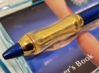 New Sensa By Willet Ball Point Pen Blue & Gold - New In Box