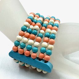 Multistrand Pastel Howlite Bead Cuff Style Bracelet