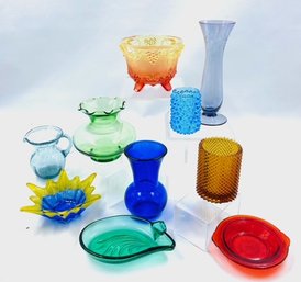 Grouping Of Colorful Glass Smalls - Vintage To Now Including Hand-blown