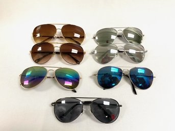 Grouping Of 7 Pairs Of Aviator Sunglasses