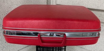 Vintage Red Samsonite Hard Sided Suitcase