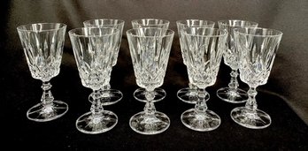 Set Of 9 Shannon Water Goblets By Royal Rock Crystal