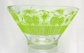 Signed Vintage Starlyte Lime Green Pinecone Design Serving Bowl