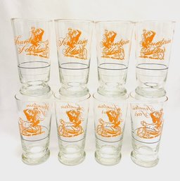 Set Of 8 Vintage Fountain Fair Footed Tumblers By Libbey Glass