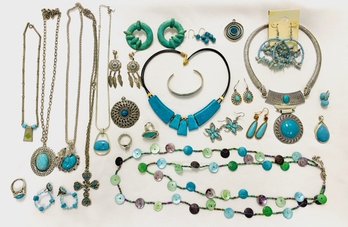 Grouping Of Southwest Style Jewelry - 24 Pieces