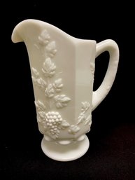 Vintage Signed Westmoreland Weighted Milk Glass Pitcher