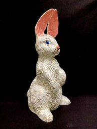 Large Vintage Hand-painted 1975 Ceramic Rabbit Statue